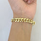 Real 10k Yellow Gold Miami Cuban Link Bracelet 9 Inch 8mm  Box Lock Clasp Link