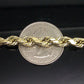 10k Gold Rope chain 6mm 26 Inch Real 10kt Yellow Gold Necklace Diamond Cut