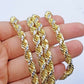 Solid 10K Gold Rope Chain 7mm Men's Necklace 10kt Yellow Gold 30" Inch