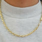 10k REAL Gold Rope Chain 6mm 20" Yellow gold Necklace Men women diamond cut