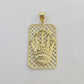10K Real Yellow Gold Crown Charm Pendant Square Shaped Crown Gold 10kt