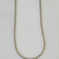 Real 10k Iced Bead Chain White Gold 4mm 24" Necklace Men Women Real Genuine