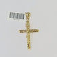 10k Gold INRI Jesus Pendant Rope Chain 3mm 24'' Necklace Set Real Genuine