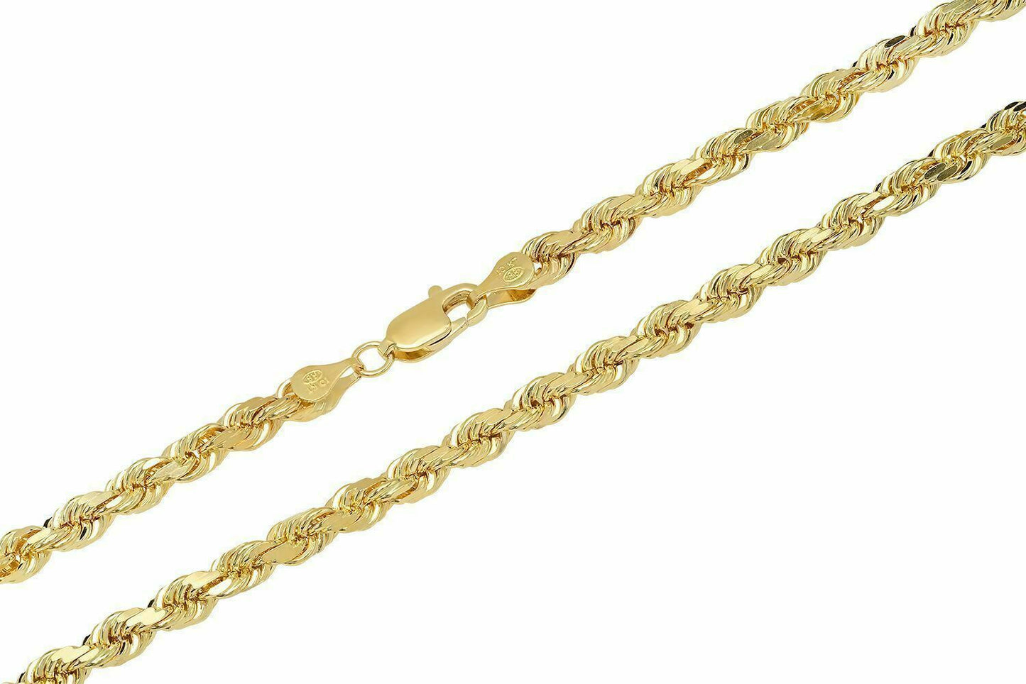 10k Gold Rope Chain 2-8mm Necklace 16"-30" men women Diamond cut REAL 10k