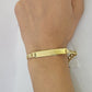 10k Yellow Gold 8" Inch Cuban Link ID Bracelet 6mm Lobster Clasp Real 10Kt