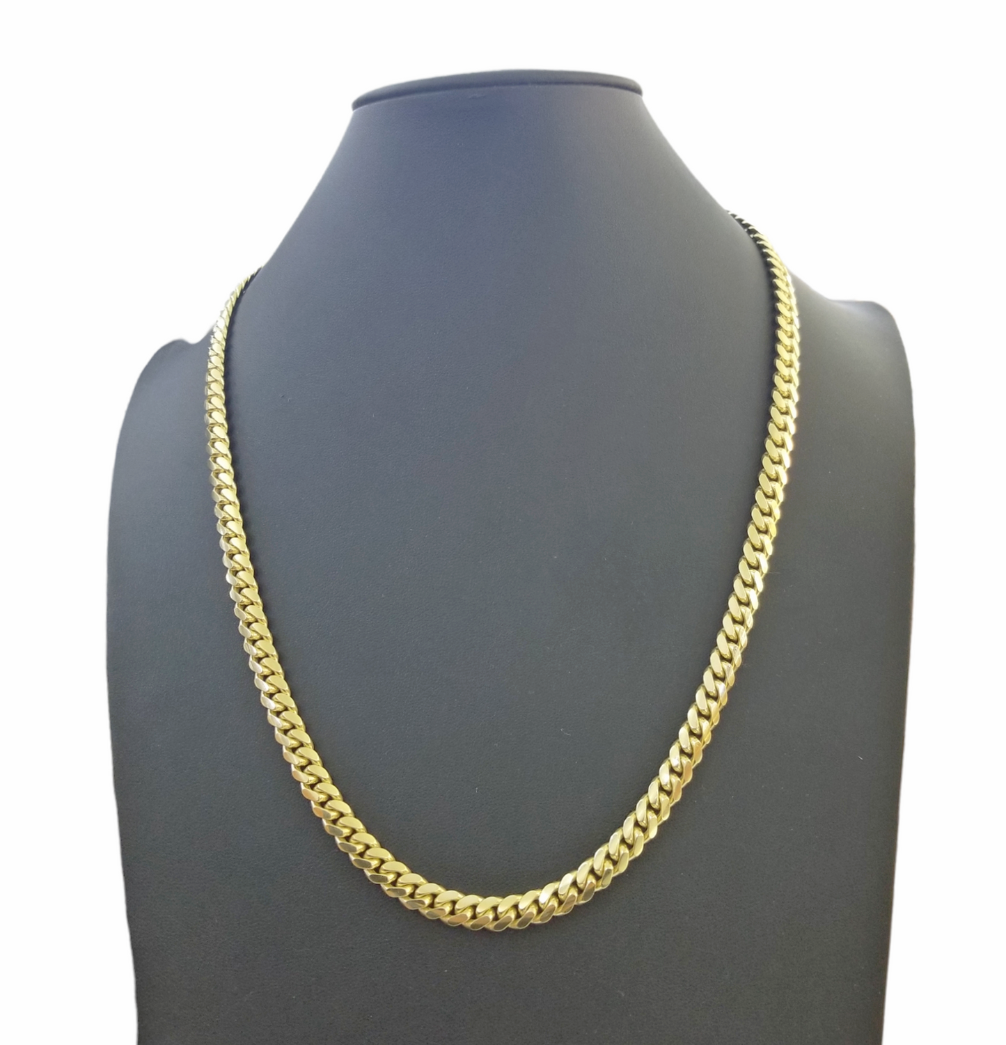 10K SOLID Yellow Gold Miami Cuban Link Chain 26 Inch 7mm Box Lock Necklace Real