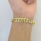 Real 14K Yellow Gold Miami Cuban Bracelet 8.5" Inch 10mm 14K Box Clasp Link