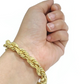 10kt Solid Yellow Gold Rope Bracelet Real 10k 9mm 9 inches Lobster Lock Unisex