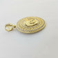 10k Yellow Gold Round Circle Charm Pendant 2 Inches 10kt gold