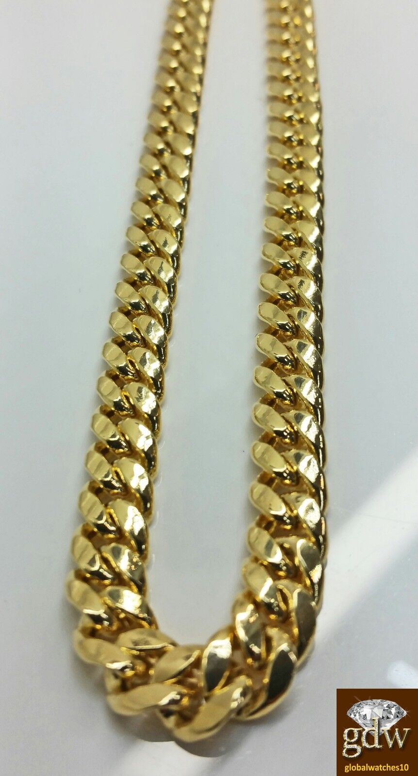 Real 14k Gold Chain 7mm Miami Cuban Link Chain 16" inch Box Lock