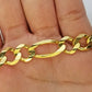 Real Figaro Link Chain 14k solid yellow gold 24inch Necklace Men Women 10mm 14kt