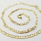 14k valentino Trio  Gold Women's Link chain 26" necklace 5mm with Diamond Cut