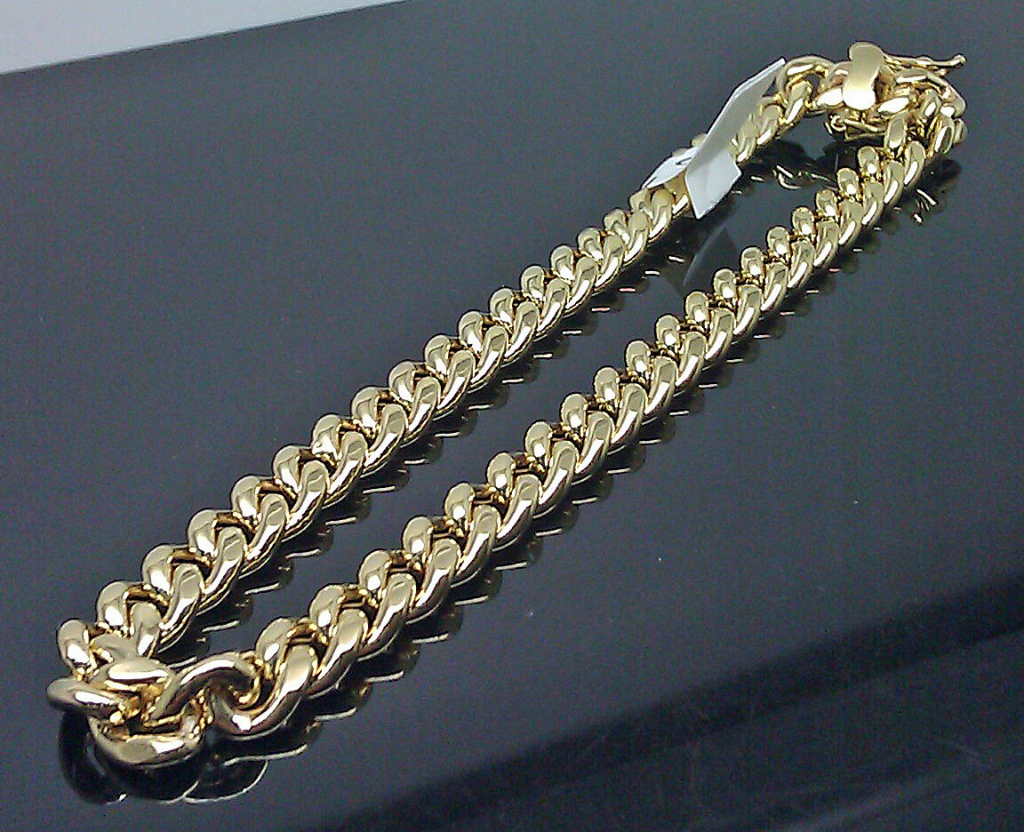REAL Men 10k Yellow Gold Bracelet 6mm Miami Cuban 7.5" Box Lock