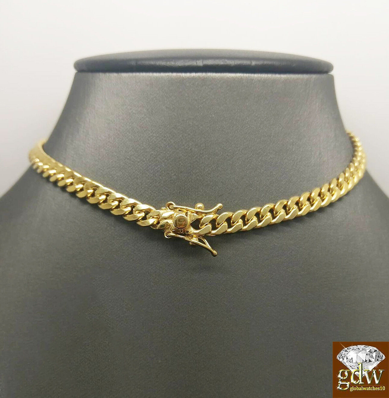 10k Gold Miami Cuban chain Necklace Real  20 22 24 28 30 Inch 6mm Box Lock