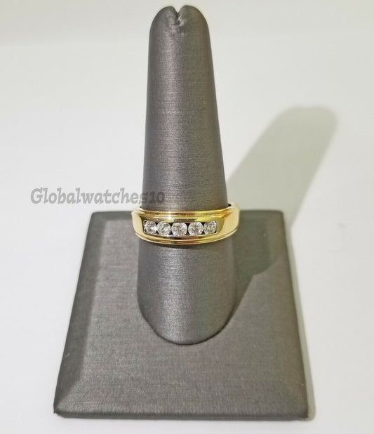 14k Gold 1/2CT Diamond Wedding/ Engagement Ring Band REAL 14 kt Yellow Gold Men