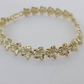 Real 10K Yellow Gold 8mm Flower Bracelet 7.5" Inch 10kt Gold
