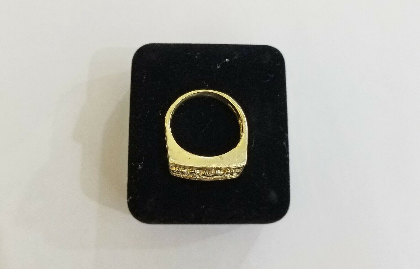 10k Real Yellow Gold Last Supper Ring Men Ring Size 10 Sizable Cross design