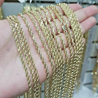 Real 10k Gold Rope chain Necklace 3.5mm 18" 20" 22" 24" 26" 28" 10kt Yellow Gold