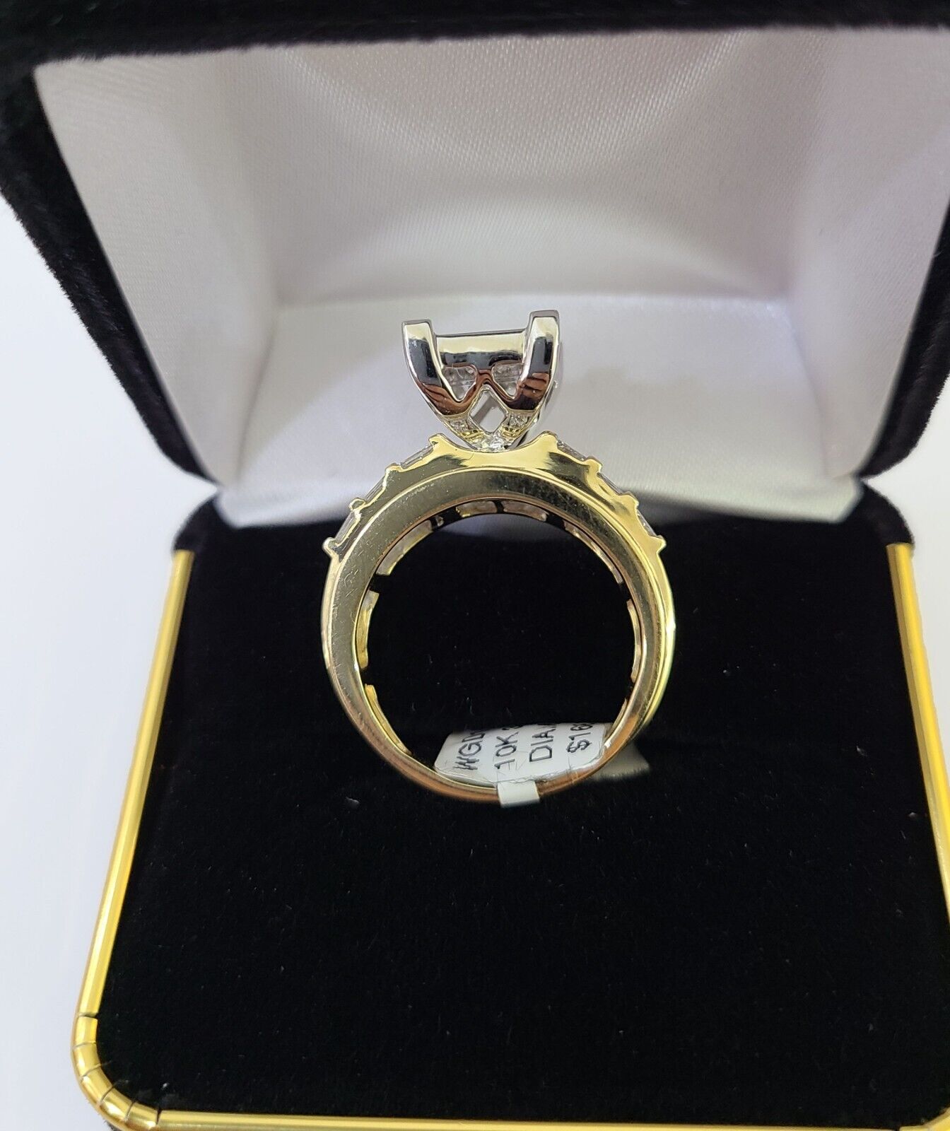 Real 14k Yellow Gold Diamond Ring Rectangle 2.01CT Men Engagement Wedding Ring