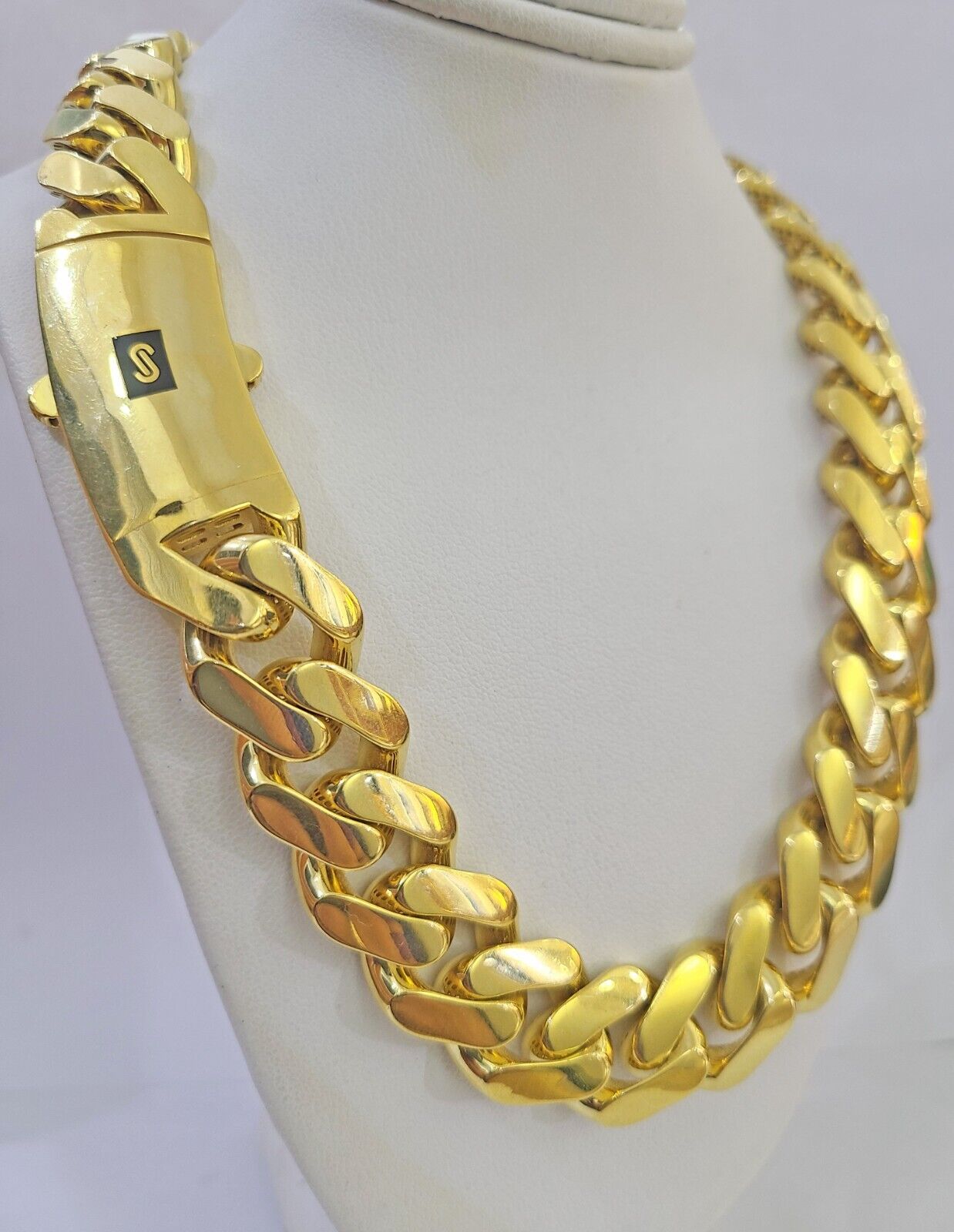 10k Gold Men Royal Monaco Link Chain 26inch 17mm Gold THICK 10kt Real hand chain