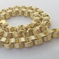 Real 10k Gold Byzantine Chain 11mm necklace 24" Men's 10kt yellow gold Box Chain