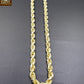 Real 10k Gold Rope Chain Necklace 30" 6mm & Genuine 1.52CT Diamond Cross pendant