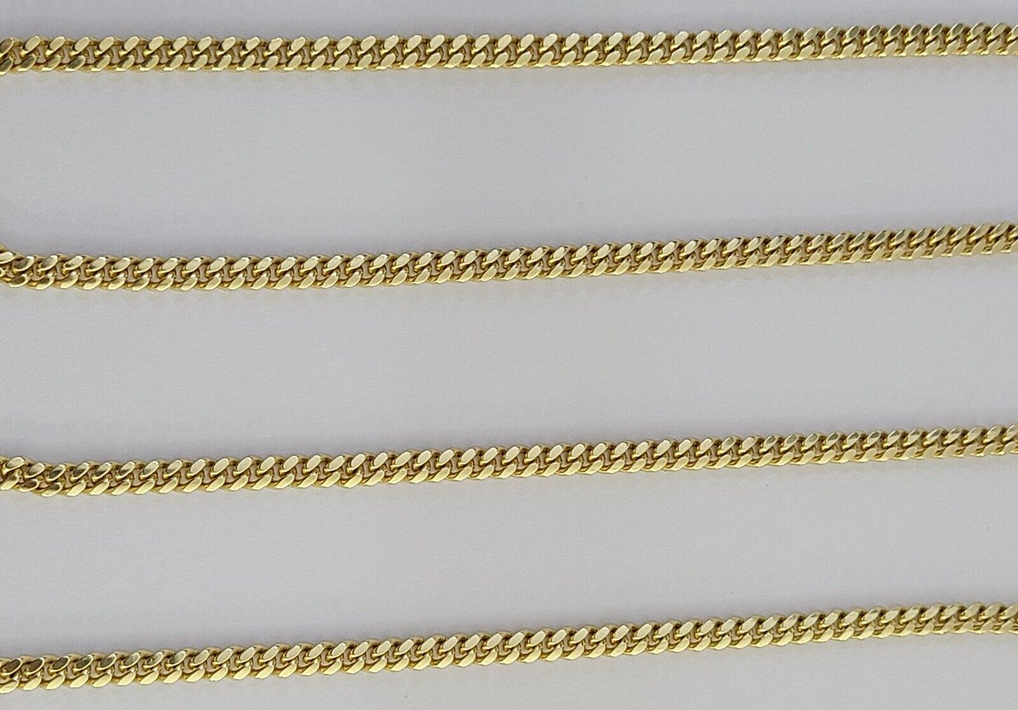 14K Solid Yellow Gold 4mm Miami Cuban Link Chain Necklace 26" Inch 14Kt