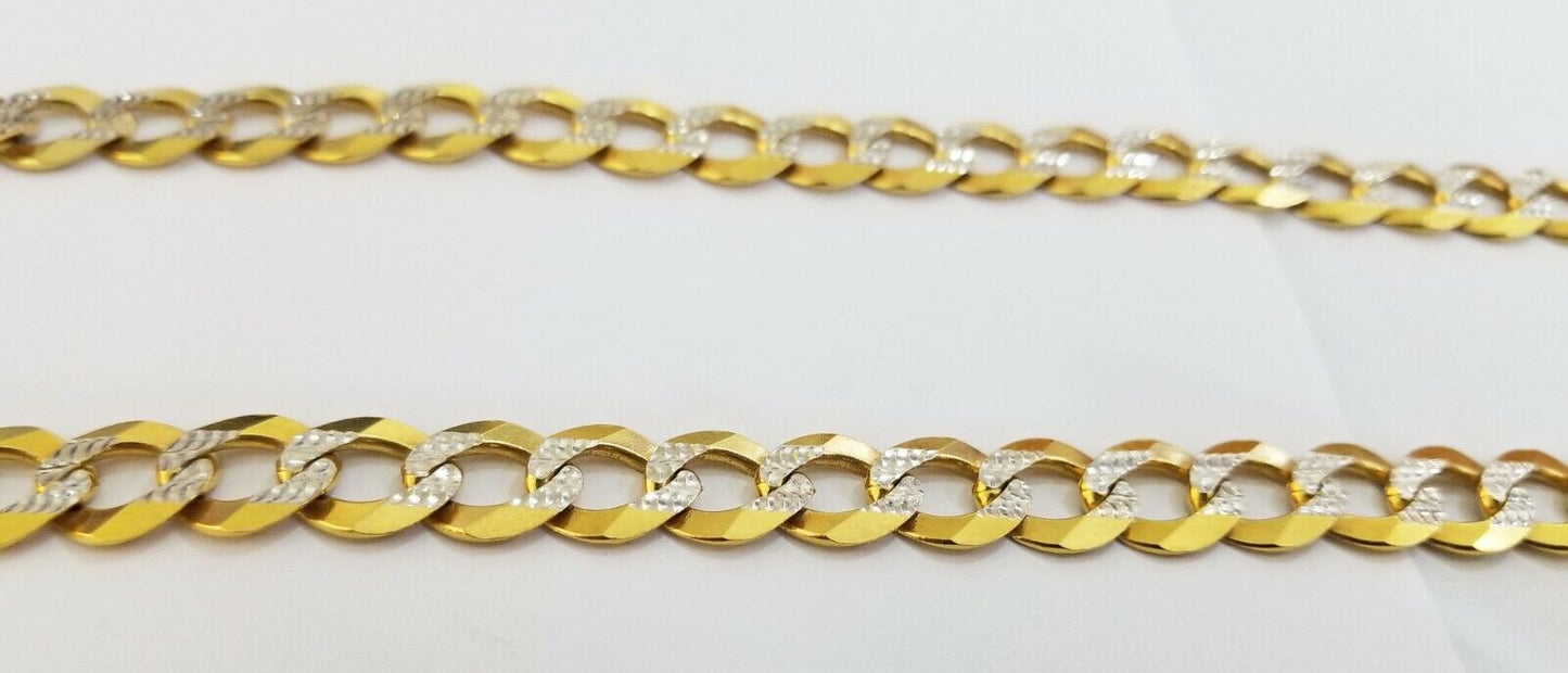 14K Yellow solid Gold 11mm Cuban Curb Link chain Necklace 24" Diamond Cut 14kt