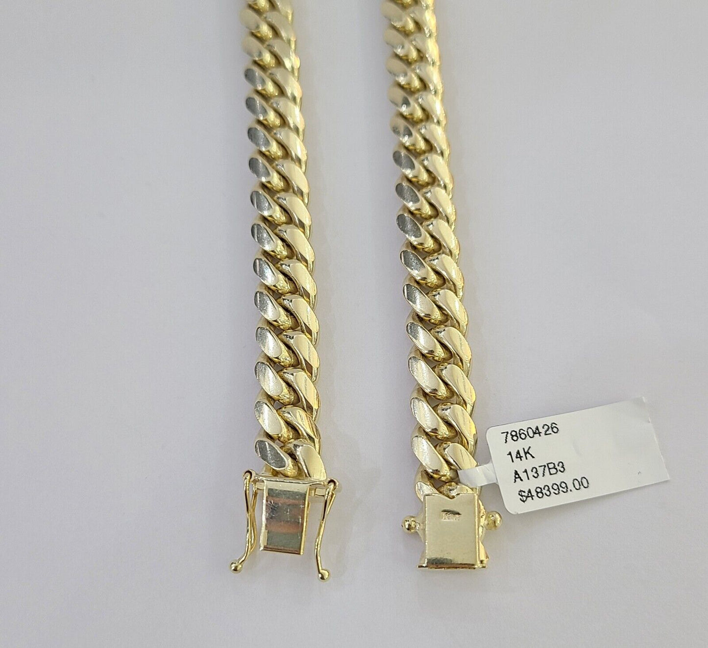 14K Solid Yellow Gold 9mm Miami Cuban Link Chain Necklace 24" Inch 14Kt