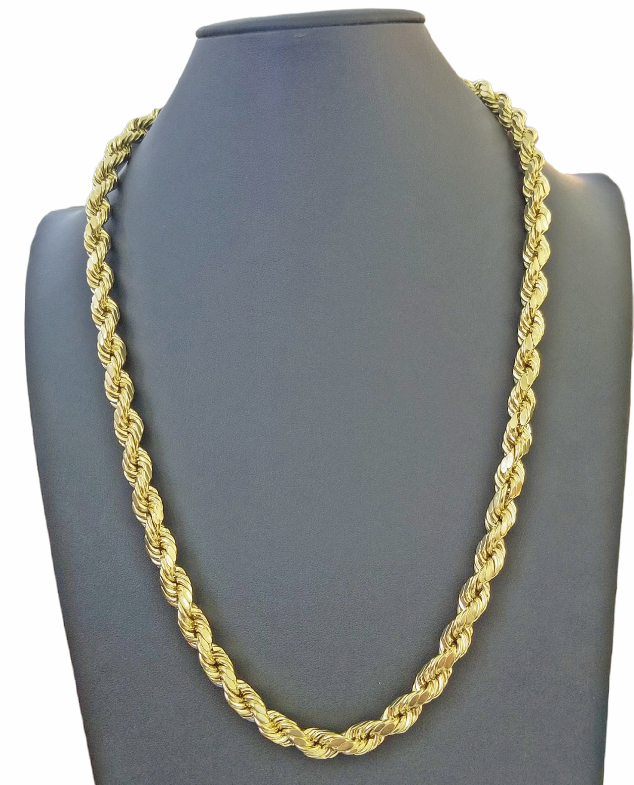 Real 10k Gold Rope Chain 3mm-10mm Necklace 18"-30" Inch Men Women