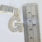 10k Yellow Gold Diamond Letter "G" Initial Alphabet Charm Pendant Real Genuine