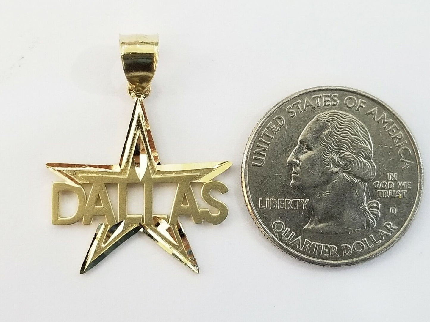 10k Gold Dallas Star Men Pendant 2.5mm Rope Chain in 18 20 22 24 26 28 Inch Real