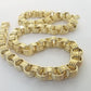 Real 10k Gold Byzantine Chain 11mm necklace 24" Men's 10kt yellow gold Box Chain