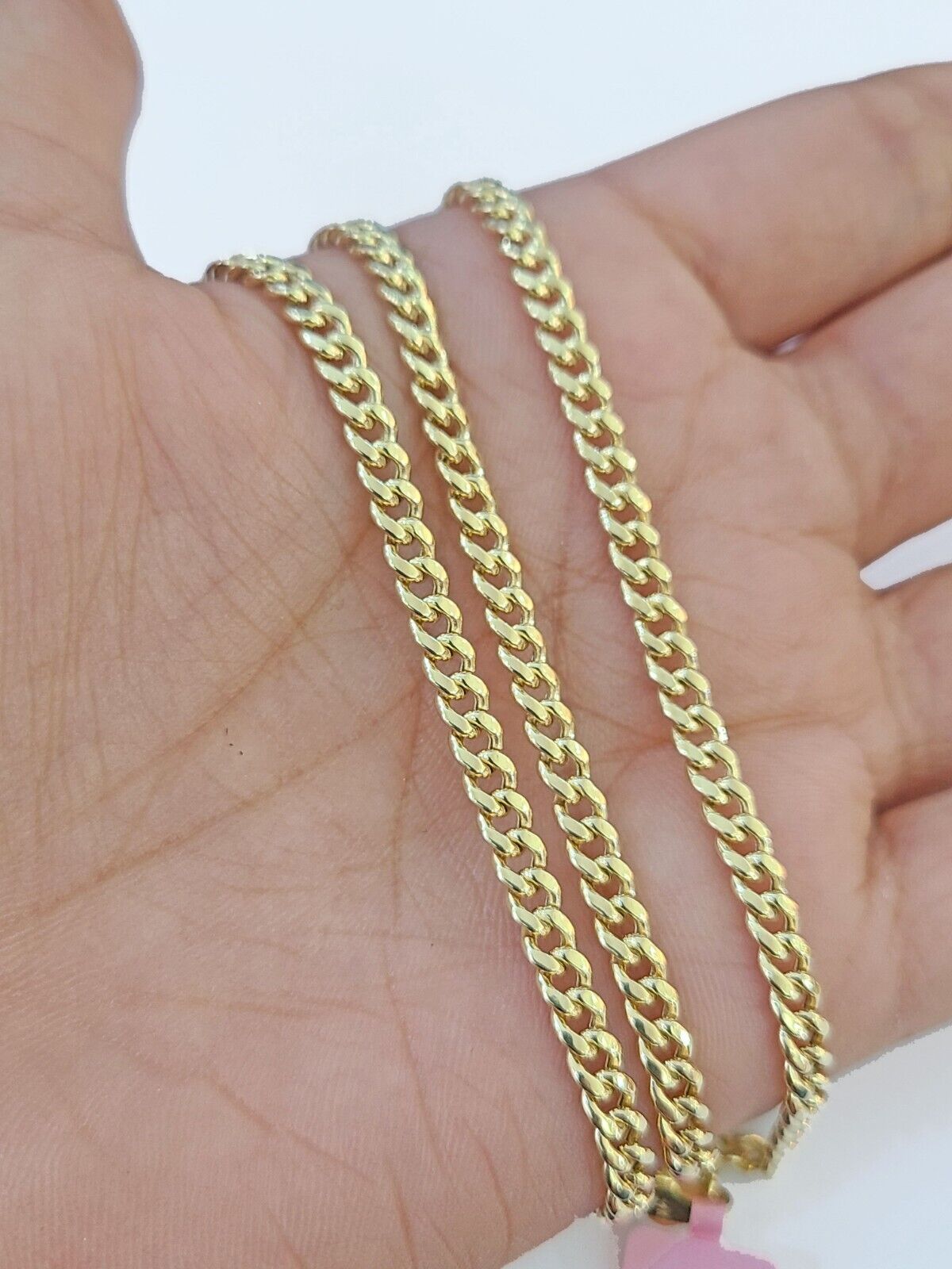14k Gold Miami Cuban Link Chain Necklace 4mm 18" box Lock REAL 14kt Yellow Gold