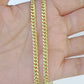 10k Yellow Gold Miami Cuban Chain & Praying Hands Cross Charm SET 3mm 22 Inches
