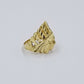 Real 10k Indian Head Yellow Gold Men's Ring Diamond Cut Pinky Thick band