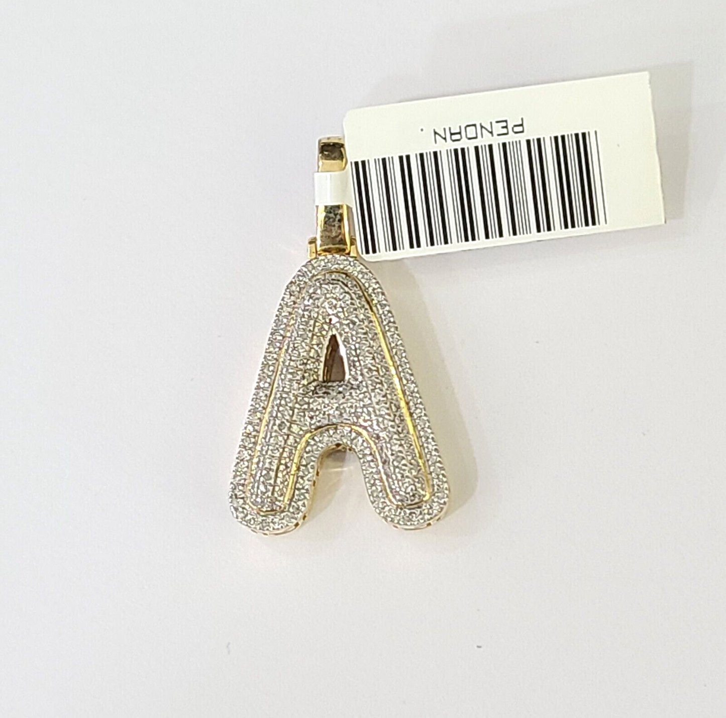 10k Yellow Gold Diamond Letter "A" Initial Alphabet Charm/Pendant Real Genuine