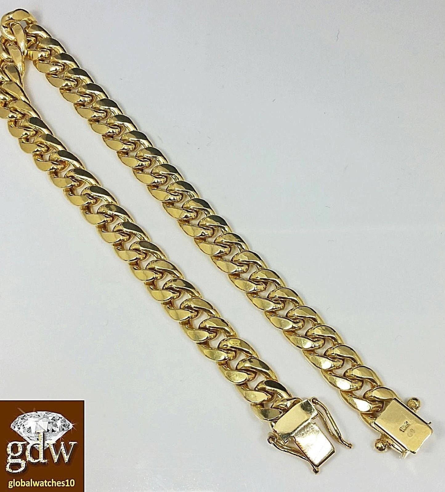 REAL Mens 10k Gold Cuban Bracelet 7mm 7.5 Inch Box clasp