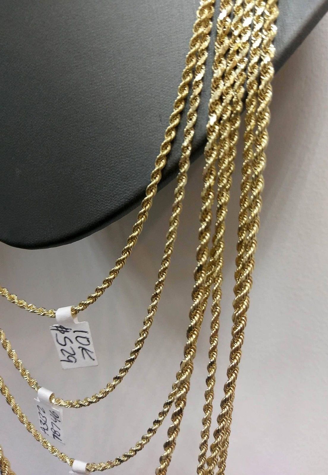 REAL 10k Gold Kids Rope Chain 16 18 20 Inch Necklace 2.5MM