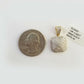 10K Yellow Gold 1/2 CT Real Diamond Pillow Charm 1"Inch Square 3D Dome Pendant