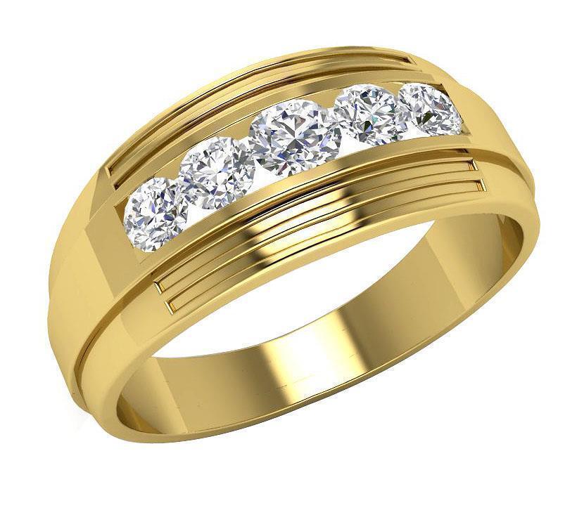 Mens REAL 14k Yellow Gold Wedding Ring Band Genuine 1CT Round Diamond SIZE 11 N