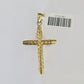 10k Gold INRI Jesus Pendant Rope Chain 3mm 24'' Necklace Set Real Genuine