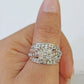 REAL 10k White Gold Diamond Ring 1.50 CT Size 7 Square Shaped Engagement Ring