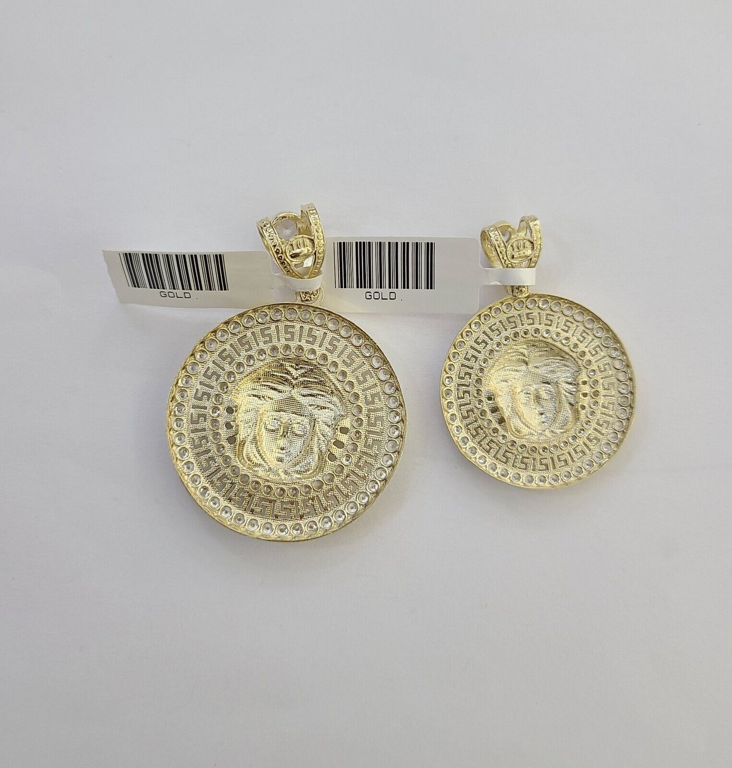 10k Yellow Gold Circular Pendant  head Charm 1-2" Inch Round 10kt Charm