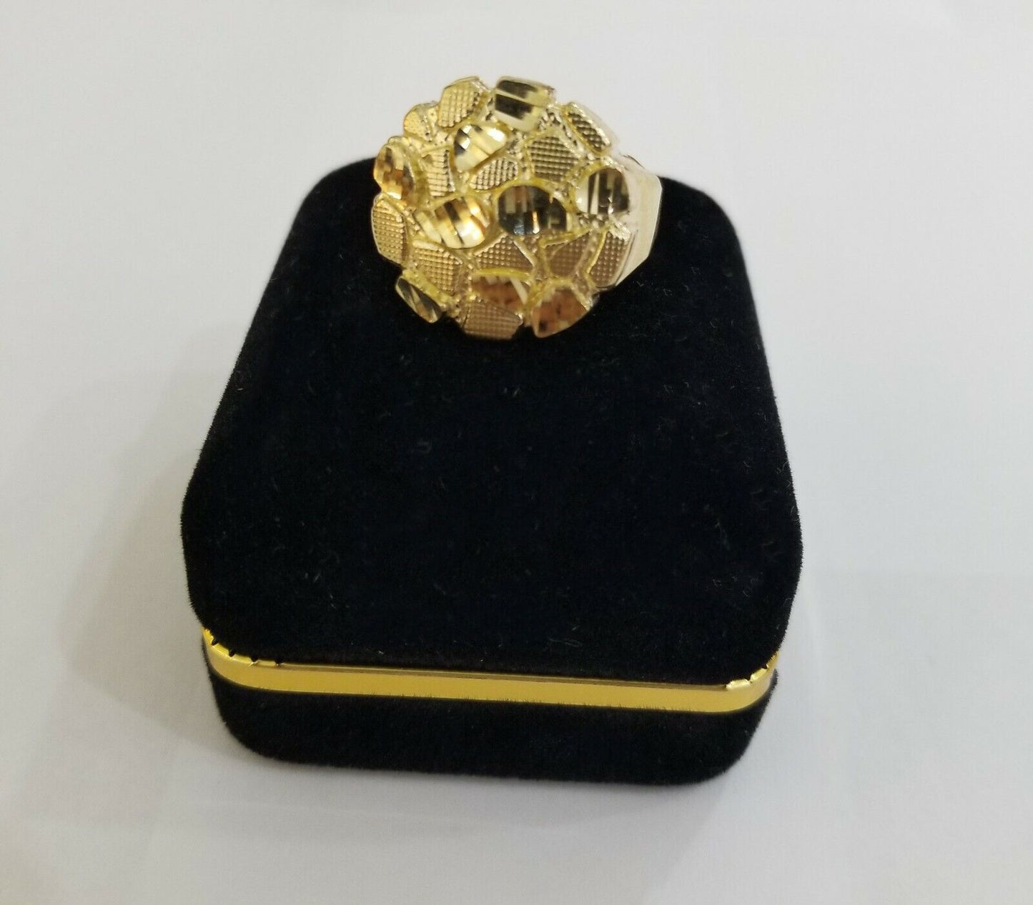 10k yellow Gold Nugget Men Ring Sizable