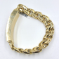 10k Yellow Gold Chino Link ID Bracelet 13 mm 9 Inch For Men's 10kt Gold