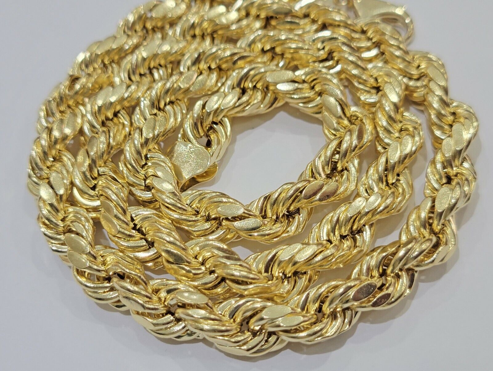 Real 10K Yellow Gold 10mm Rope Chain 24