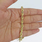 Real 10k Gold Nugget Cross Byzantine Necklace 5mm 22" Chain Charm SET 10kt