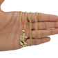 10K Yellow Gold Praying Hand Cross Pendant Charm 4mm Cuban Link Chain 26" Inch