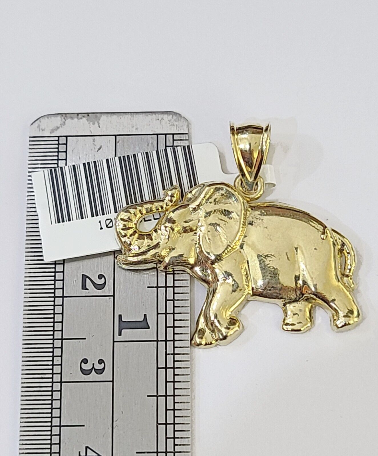 10K Real Yellow Gold Elephant Charm Pendant Gold 10k